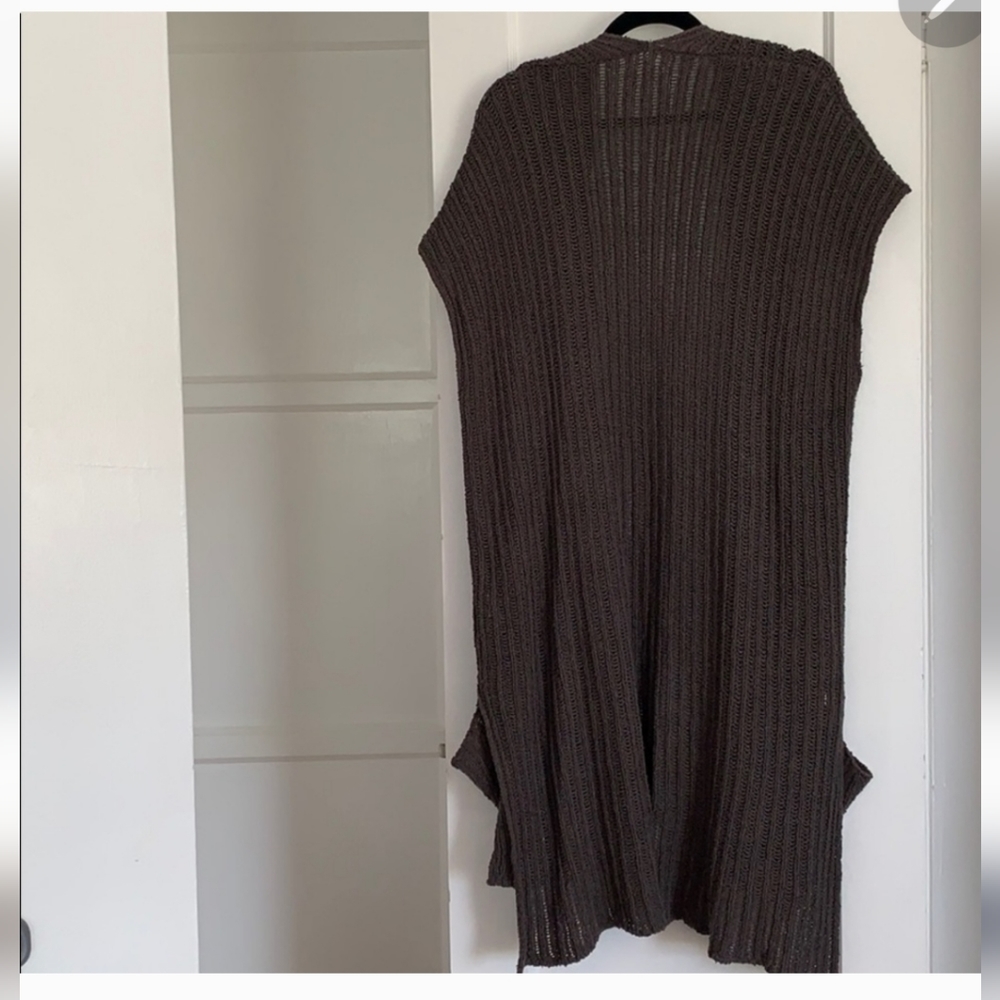 Free People Brown Maxi Cardigan Sweater with Pockets - Picture 4 of 7